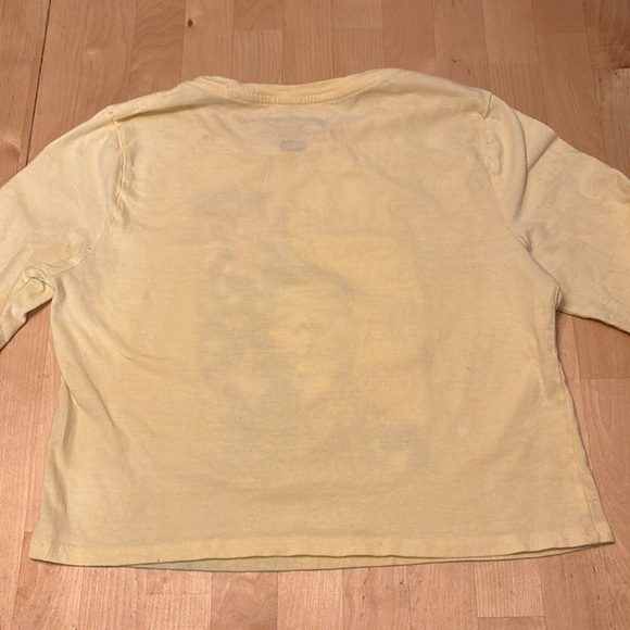 SNOOP DOGG LONG SLEEVE CROPPED TEE, size medium, yellow - Picture 4 of 4